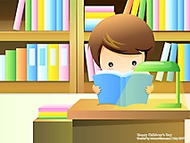 Мальчик в библиотеке